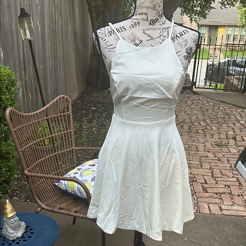Lulu's White Spaghetti Strap Mini Dress